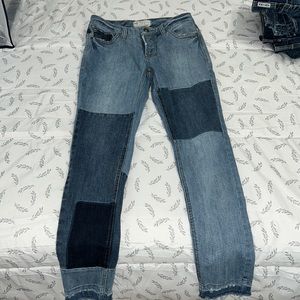 Free People Skinny Light/Dark Denim Jeans